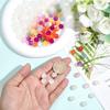 120Pcs Opaque UV Reactive Beads Color Changing Beads Round with Glitter Powder Beige 10mm Hole: 1.6mm