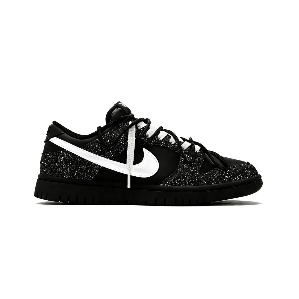 Nike Кроссовки Dunk Night Sky Baby's Breath 2.0 Низкие Скейтбордические Мужские Черно-Бело-Серебристые IO7606-010(Команда619-2.0)