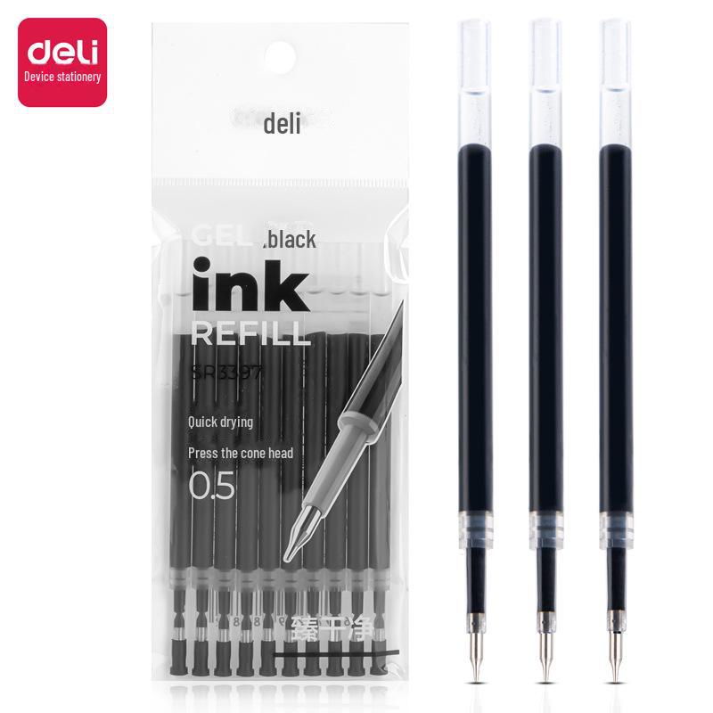 10 стержней для гелевых ручек 0,5 мм – с иглами и пулевидными наконечниками, чернила на водной основе