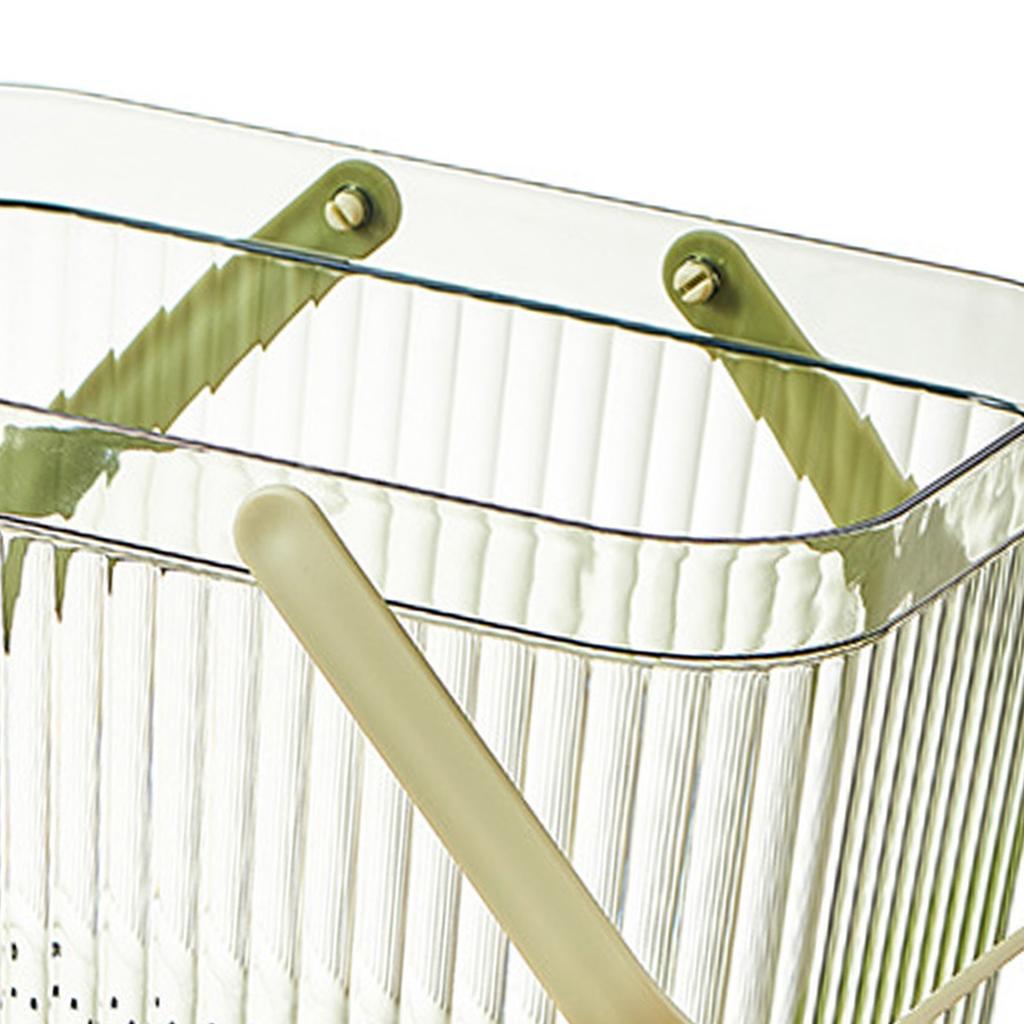 Органайзер для ванной, стильная прозрачная полосатая корзина, вместительный органайзер для душа с ручкой для