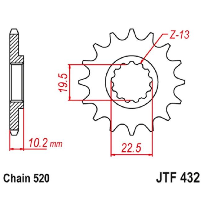 520 Передняя звезда для мотоцикла Suzuki LT250 R LT250R Quadracer 85-93 RMX250 89-01 DR350 90-99 DR350S 90-93 DR350SE 94-99