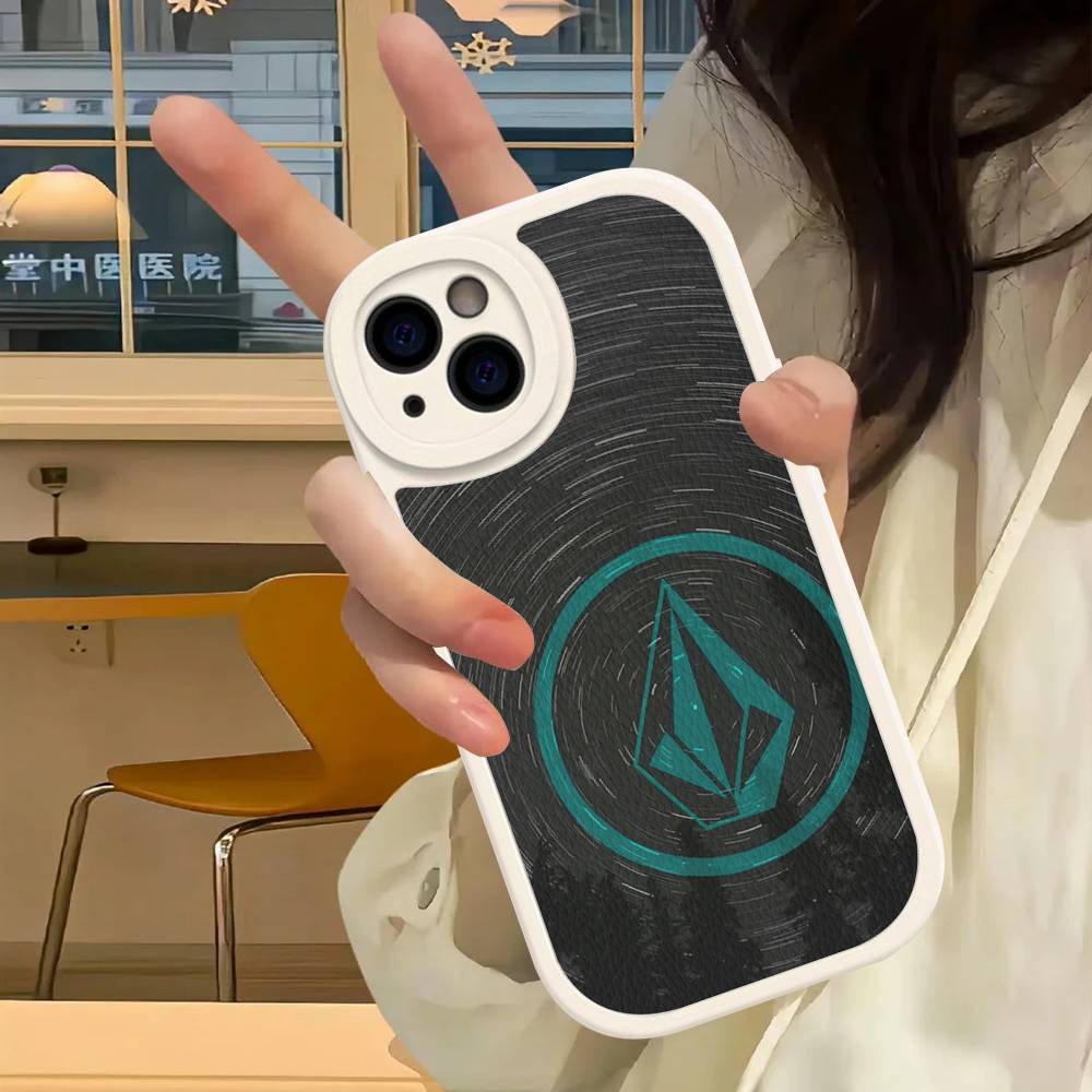 V-Volcom LOGO Fashion For IPhone 16 15 14 13 12 11 Pro Max Plus Leather Phone Cover
