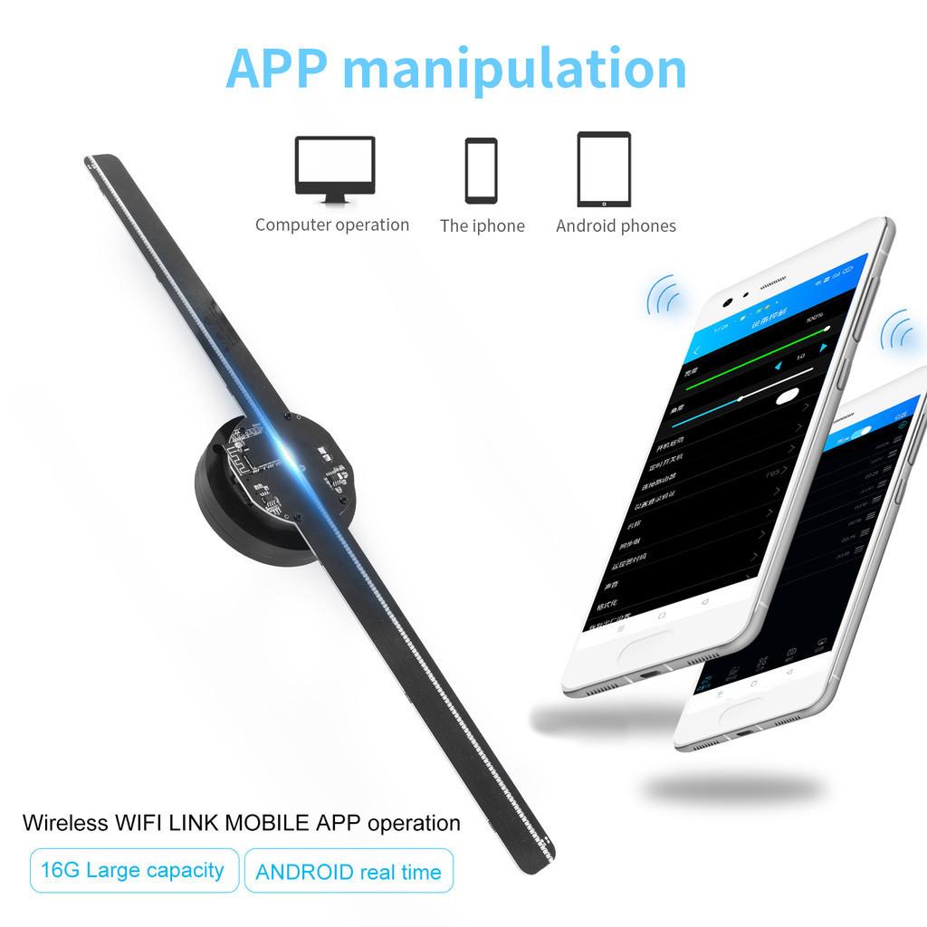 110 В / 220 В 3D светодиодный вентилятор голографический поддержка приложения IOS/Android рекламная машина визуализация голограмма плеер голографические проекторы