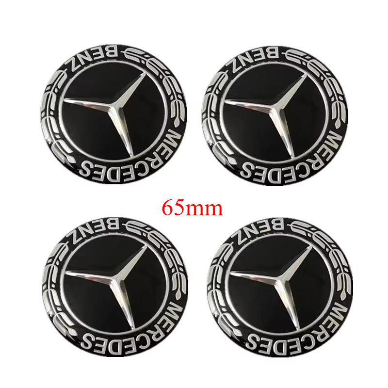 4PCS 56mm 65mm for MERCEDES BENZ MB W203 W204 W205 W209 W210 W211 W212 W176 W166 W163 W221Car Wheel Center Hub Emblem Sticker 1ET