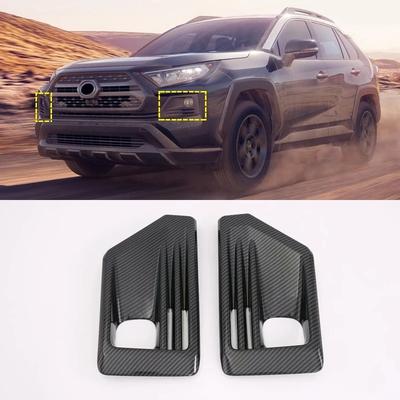 Для Toyota RAV4 TRD Adventure АБС-пластик Углеродное волокно Передний противотуманный фонарь Рамка Чехол Накладки Наклейка Автоаксессуары