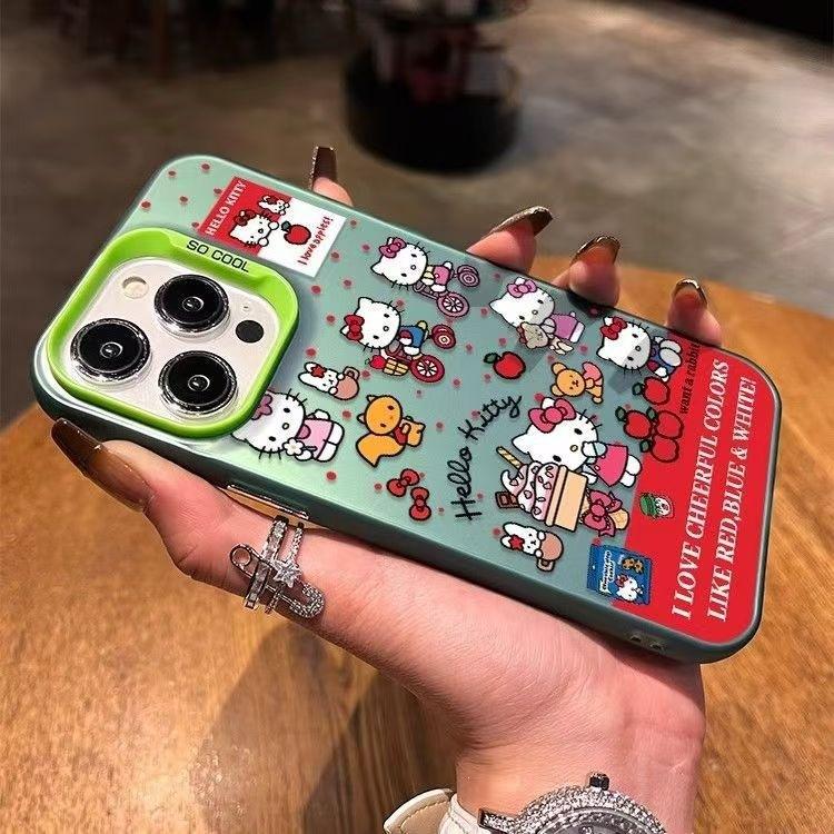 Велосипед Hello Kitty Яблоко 16 Чехол для мобильного телефона iPhone15Promax Caiyin 14Pro Новый год 13 Милый 12/11