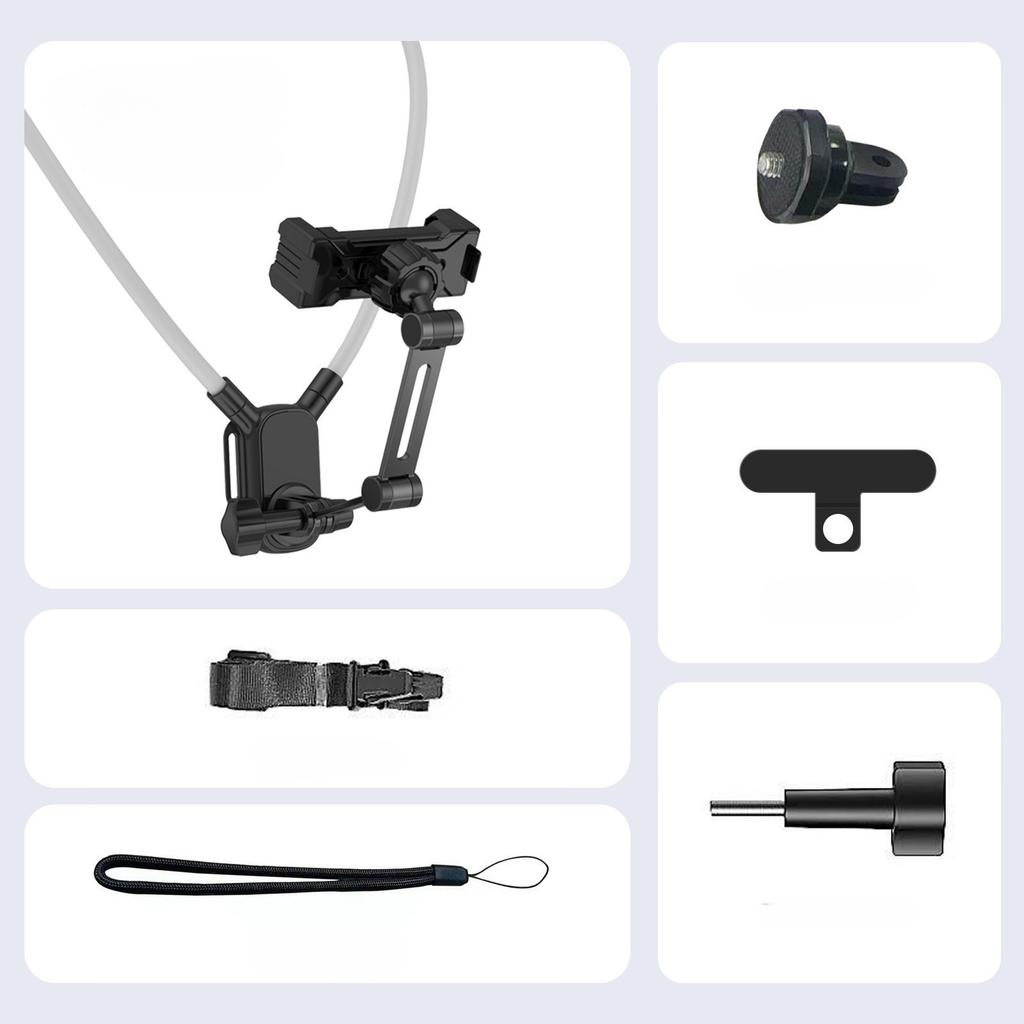 Mobile phone magnetic neck-mounted stand for first-person shooting, fixed on chest for anti-shake sports camera stand