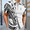 Men's Shirt Polo Casual Zip Short Sleeve Fashion Casual Zipper Summer Spring Regular Fit Collar Print 3D Print Shirt