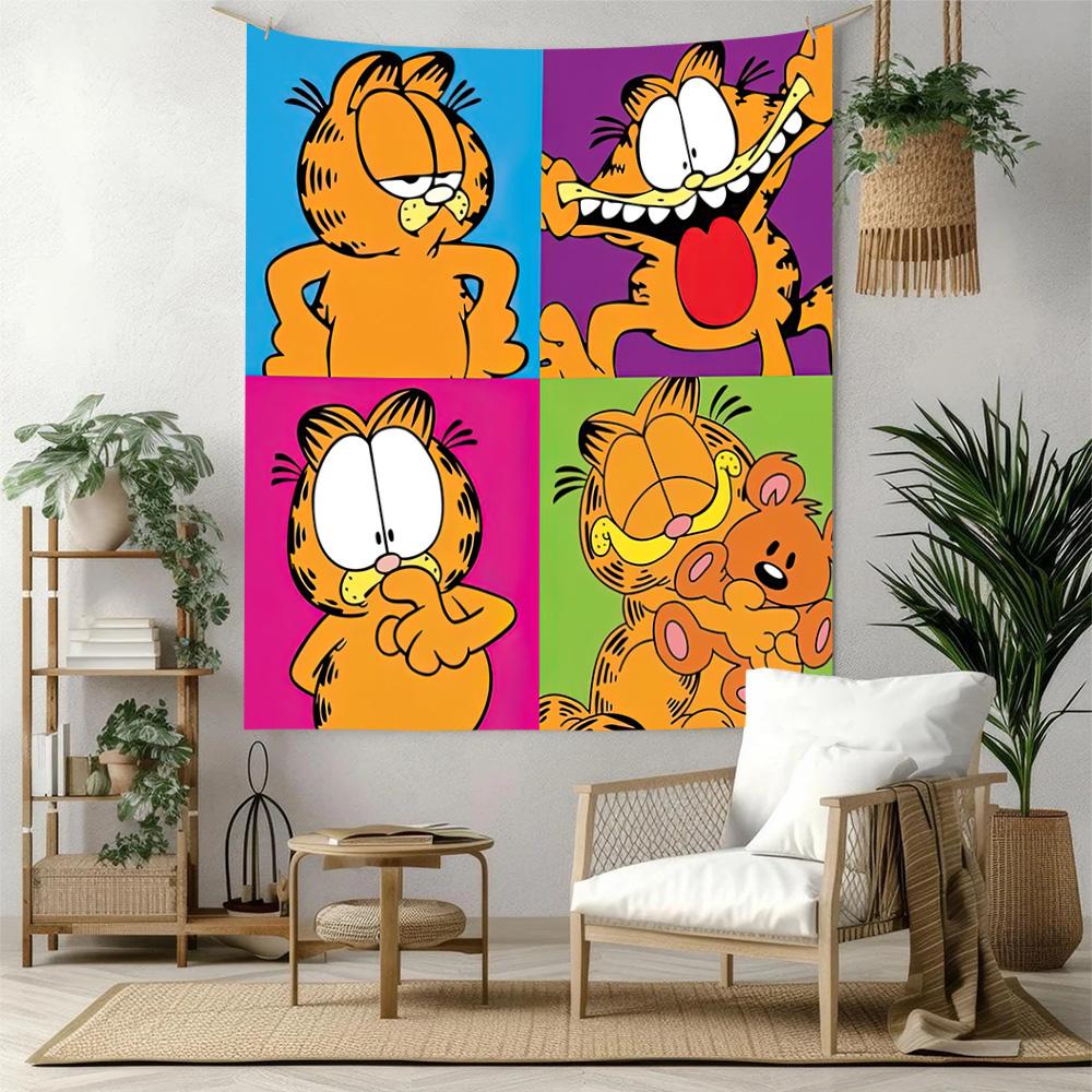 Garfield S Adventures Wall Decor Tapestry Art For Pet Memorial Birthdaywedding Party Backdrop Family Gift