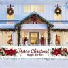 Christmas Merry Christmas Decorative Yard Banner, Outdoor Garden Fence Party Decoration