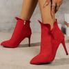 Fashion Ankle Boots for Women 2024 Spring Autumn Casual Short Ankle Boots Female Party Shoes Red Grey Black Heels Large Size