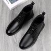 Мужские повседневные ботинки из натуральной кожи, модные осенне-зимние ботинки для мужчин, черные универсальные удобные мужские ботильоны, простая классическая обувь