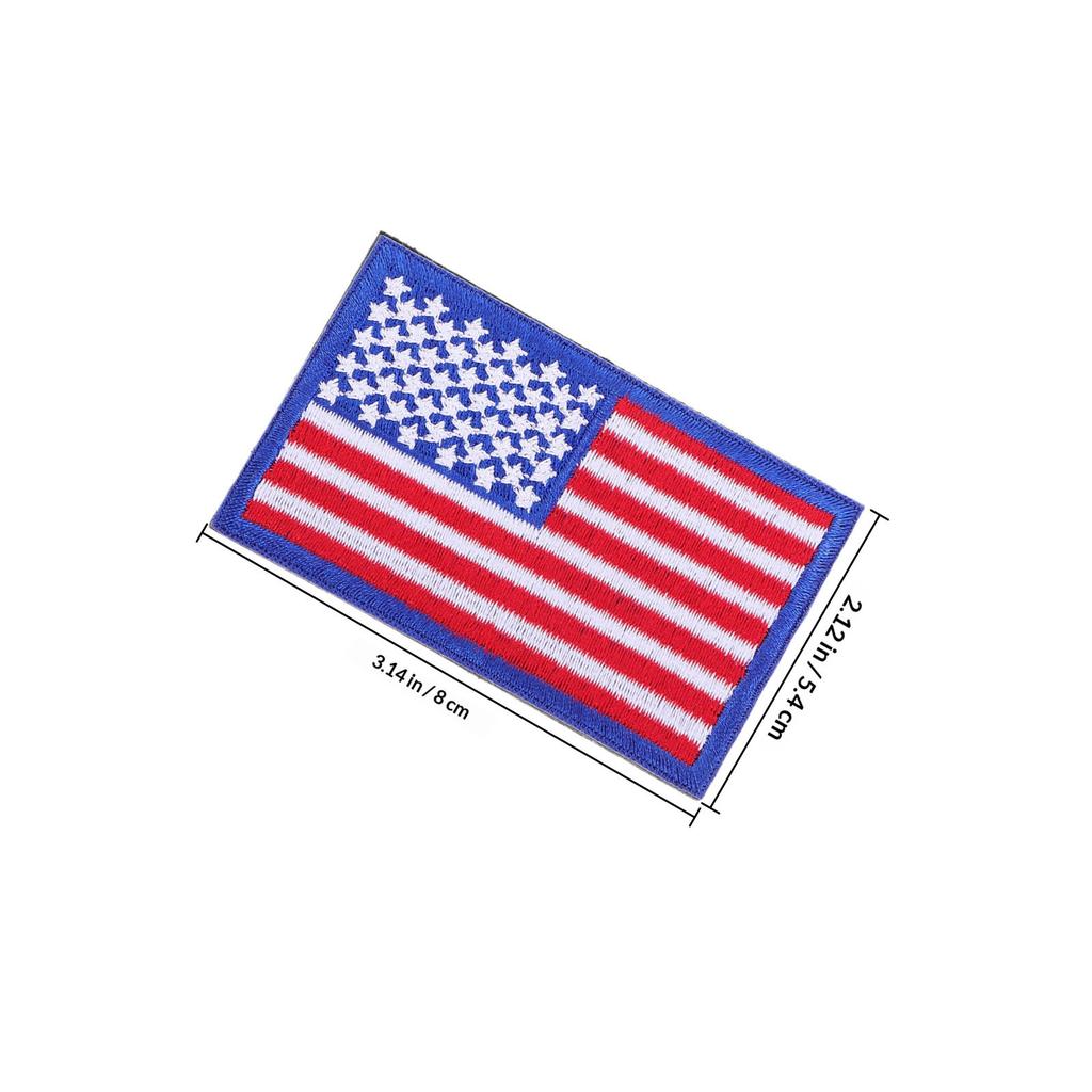 4Pcs Flag Embroidered Patches Usa Patriotic Design Versatile Use Iron on Sew on for Backpack Clothes Hats Uniforms Decorative