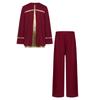 Литургическая одежда для танцев для мальчиков: Топ с длинным рукавом, пэчворк, цветовые блоки, металлик, с эластичной талией, широкие брюки для выступления