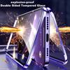 360° Metal Magnetic Adsorption Case For iPhone 16 15 14 Plus 13 12 11 Pro Max Original Purple Metal Alloy Frame Double Sided Glass Cover
