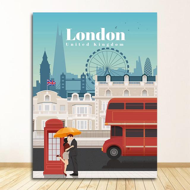 И принты, настенные панно для гостиной, домашний декор, Лондон, Нью-Йорк, Париж, Испания, карта города, настенная живопись на холсте, плакаты на скандинавскую тему