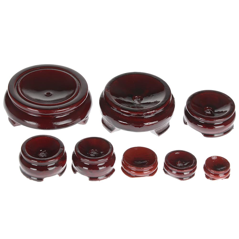 Desktop Ornament Fixed Seat Wood Holder Statue Pedestal Miniature Display Stand Crystal Ball Base
