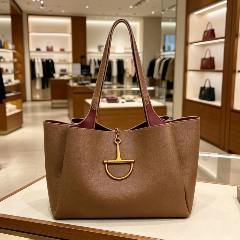 Женская Большая Сумка-Тоут из ПУ на Плечо Ретро Минималистичная Crossbody Повседневная Уличный Стиль