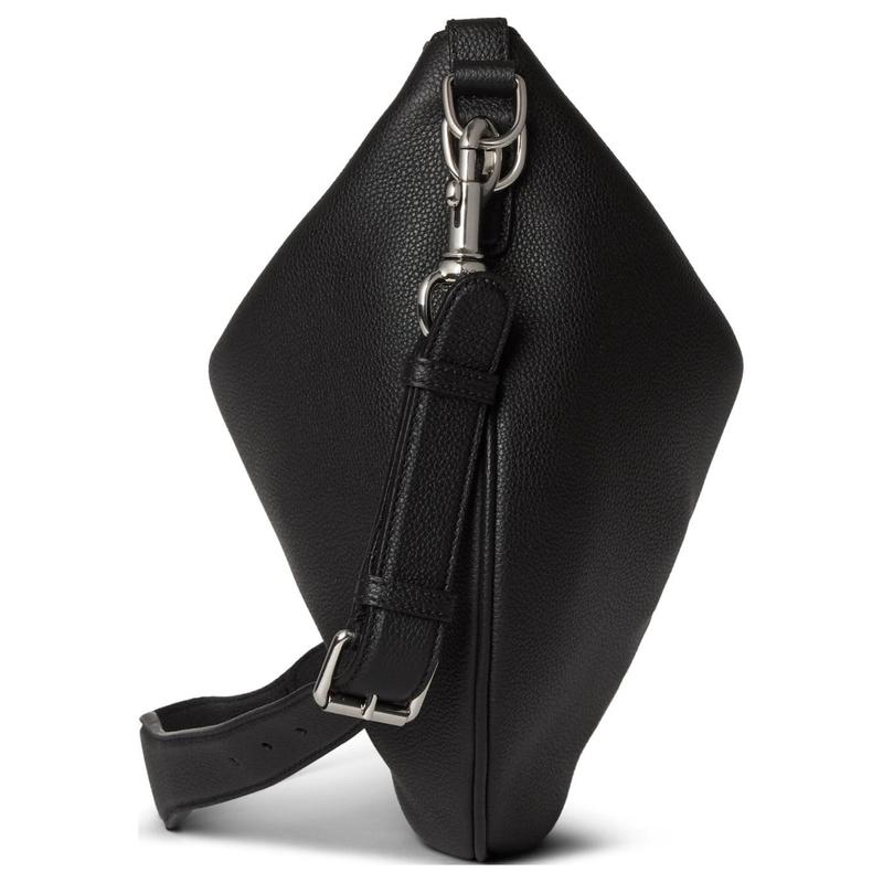 Gucci Body Removable and adjustable shoulder strap with zipper closure, grained soft leather, shoulder crossbody bag, small size, men's black