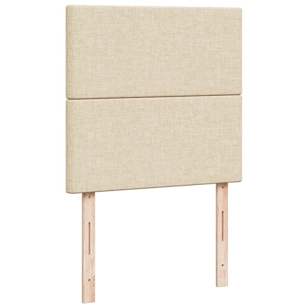 Box Spring Bed with Mattress Cream 90 x 190 cm Fabric