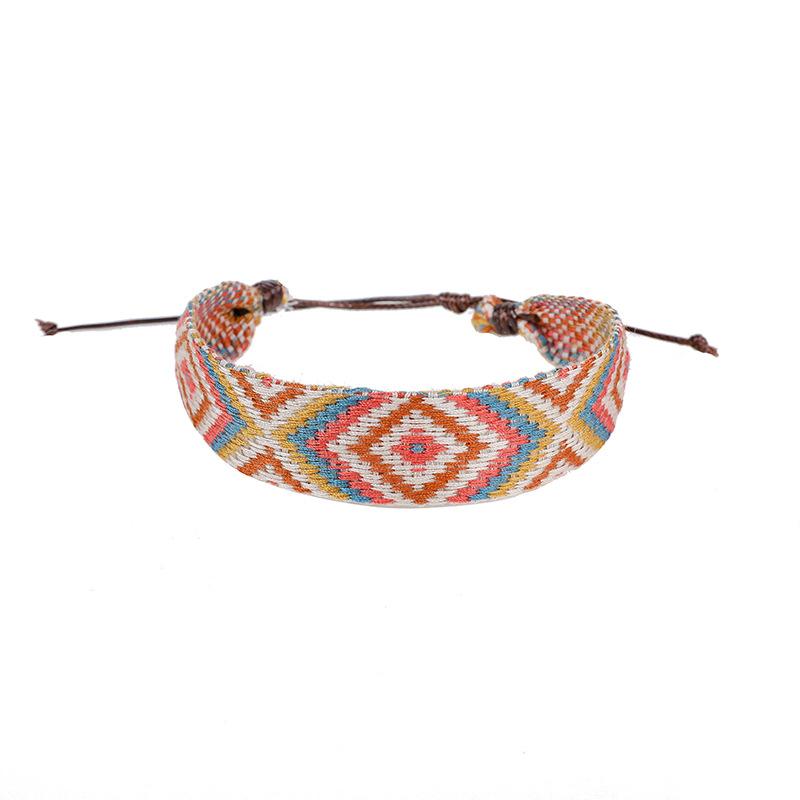 Cross-Border Bracelet Retro Handmade Bracelet Bohemian Printed Fabric Artistic Bracelet Carrying Strap Ethnic Style