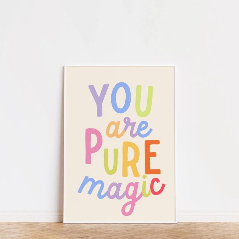 Красочный детский цифровой текст Вдохновляющие цитаты Постер Веселое вдохновляющее произведение искусства Позитивные цитаты для детей Декор для комнаты родителей