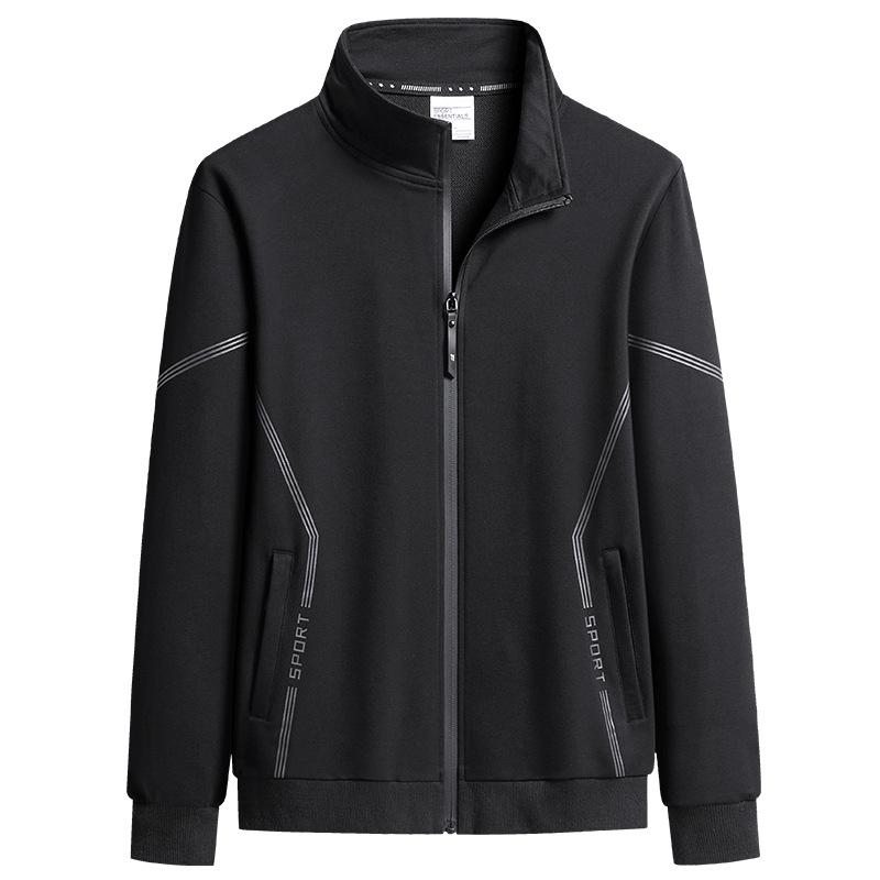 Дышащая легкая новая мужская весенне-осенняя теплая модная трендовая повседневная спортивная куртка | куртка на молнии с воротником и брюки свободного кроя для повседневной носки