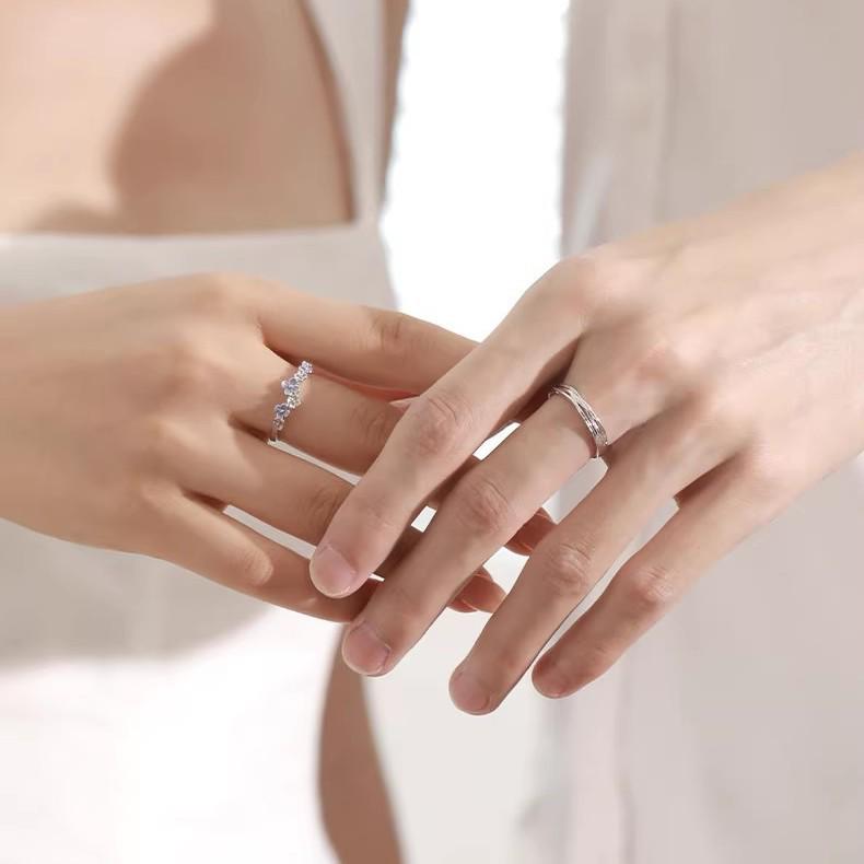 Парные кольца из стерлингового серебра 925 пробы с эпоксидным дизайном в стиле Мори - Элегантная и уникальная пара