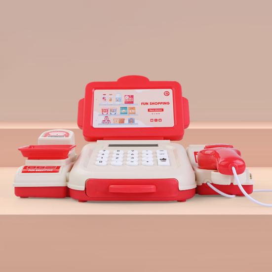 Игрушки кассовый аппарат со сканером, калькулятором, обучающий набор игрушек кассового аппарата, портативные ролевые игры, игрушки для покупок для детей, интерактивное обучение