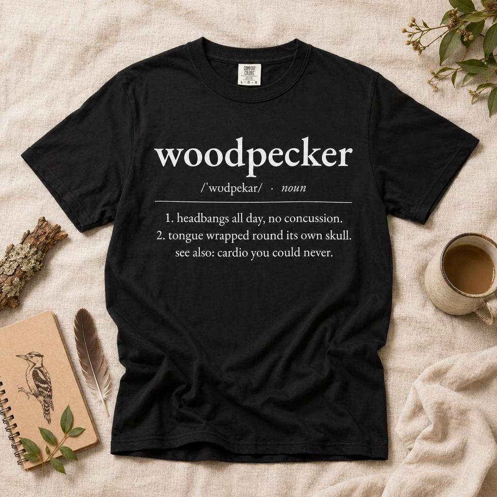 Woodpecker Definition Shirt, Bird Watching Gift for Birders, Funny Woodpecker Lover Tee, Comfort Colors 1717