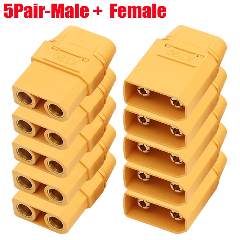 Male Female Connector XT90 Plug with Back Cover Silicone Wire Connectors Adapter Cable Terminal Plugs for RC Lipo Battery