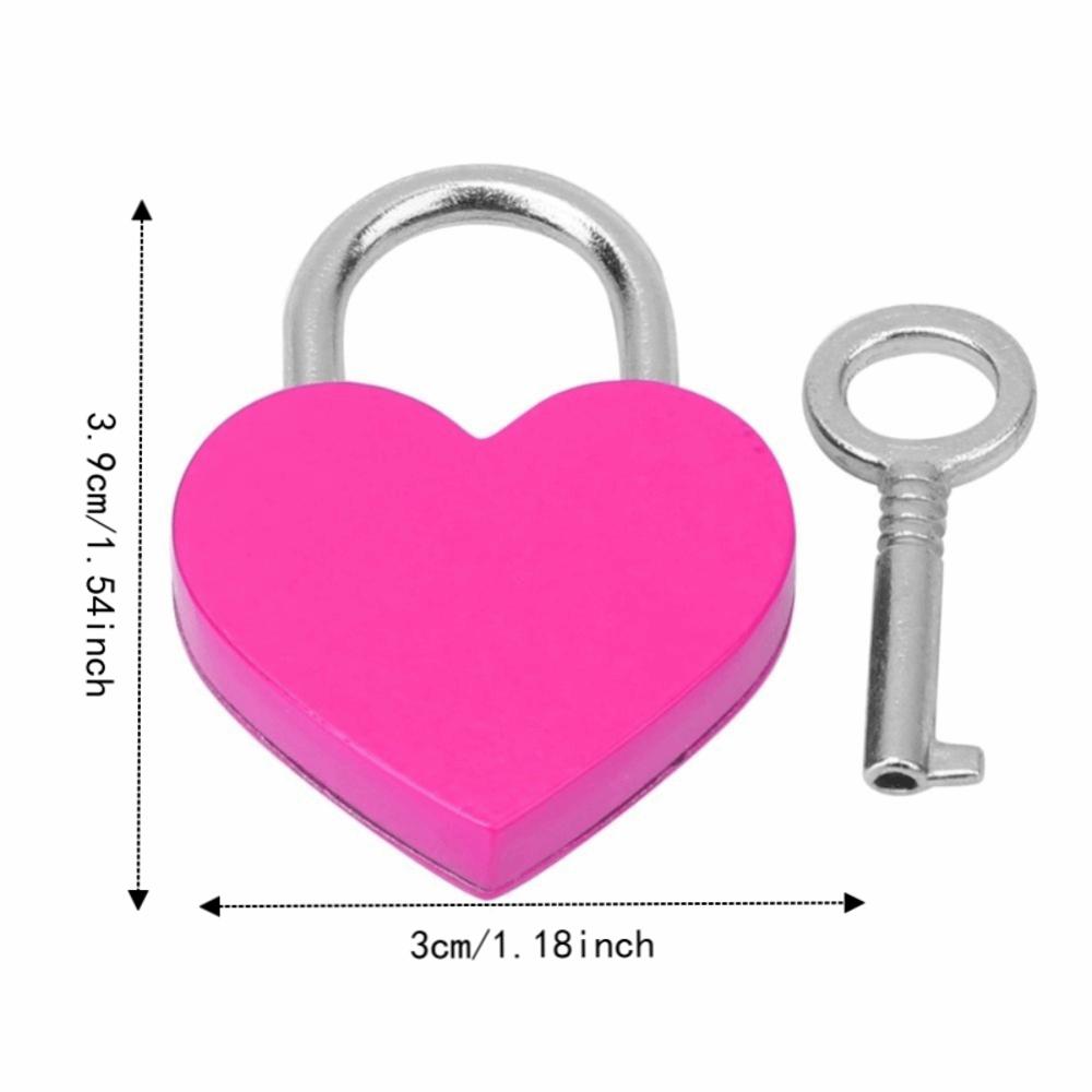 2pcs With Keys Mini Padlock 30x39mm Love Lock Padlock Heart Shaped Padlock Handbag Decoration