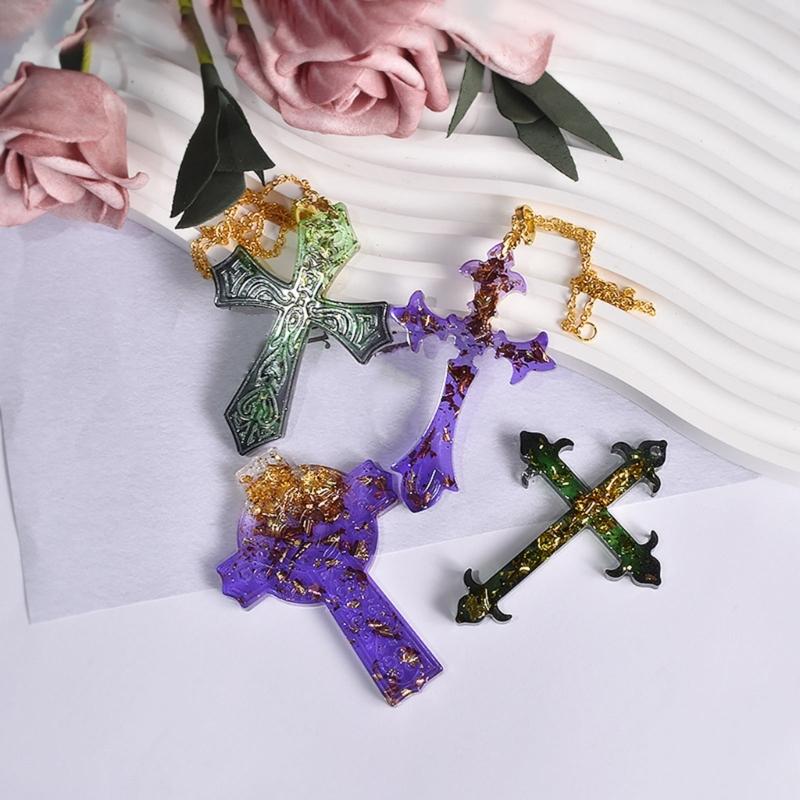 Diy Crystal Epoxy Mold Earrings Necklace Mold Pendant Decoration Various Styles Cross Irregular Mirror Silicone Mold