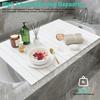 Foldable Bathtub Cover Cover, 63x31.5in Waterproof Bath Insulation Tray, PVC Shutter Dust Board Lid Fit Most Tubs for Home Bathtubs Bathroom