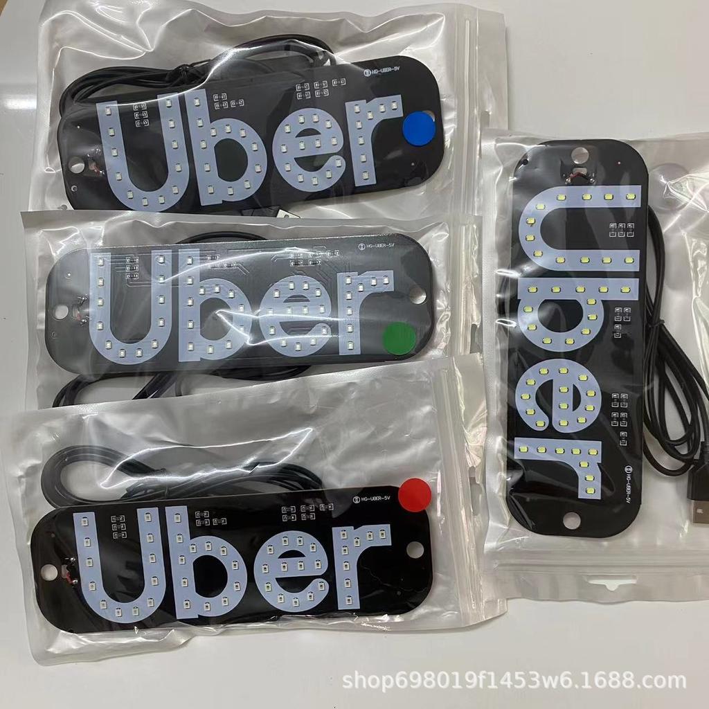 Светодиодный знак ТАКСИ UBER для автомобиля, USB-питание, Светящаяся лампа-индикатор такси, Декор на лобовое стекло для водителя райдшеринга