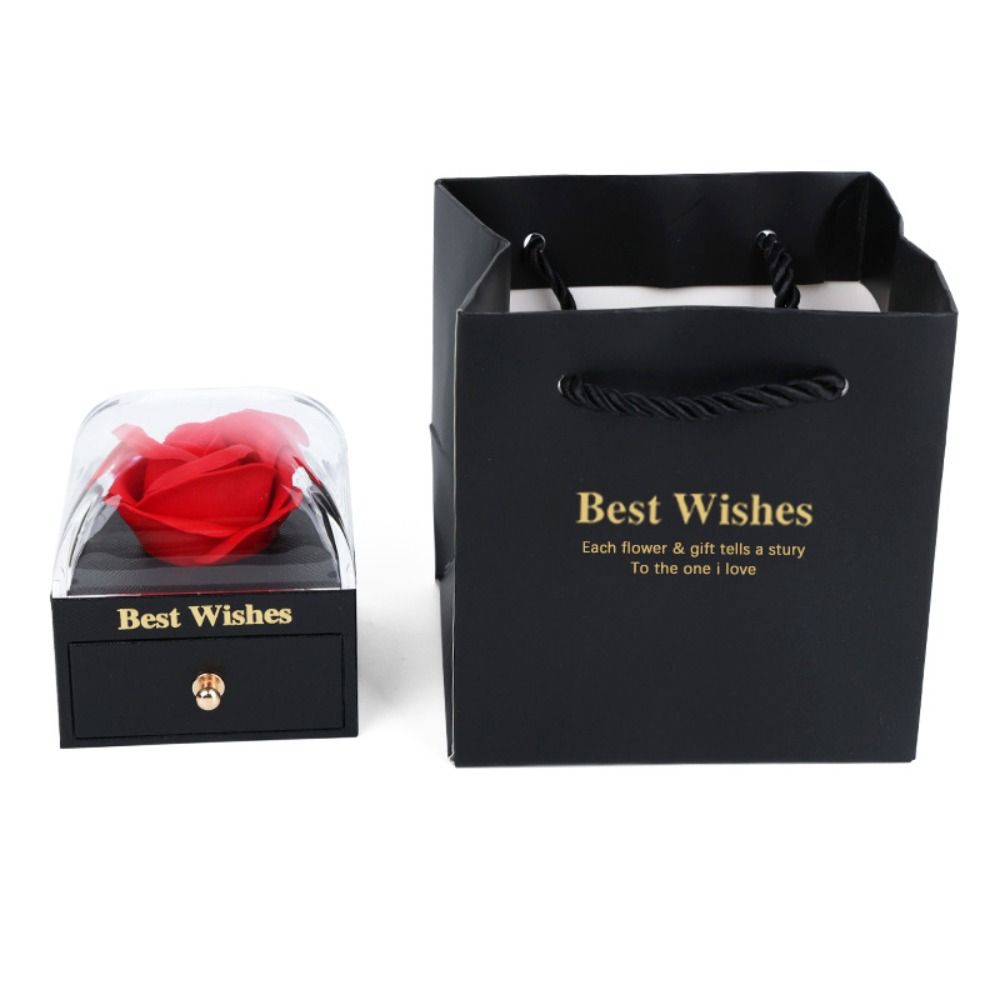 Macaron Color Series Rose Jewelry Box Paper Cosmetic Organizer Floral Gift Box Earring Bracelet
