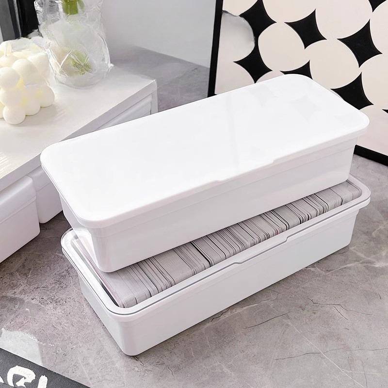 Clear Flip-Top Storage Box, Aesthetic Ins Style Card Holder, Large Capacity Desktop Organizer for Collectible Cards