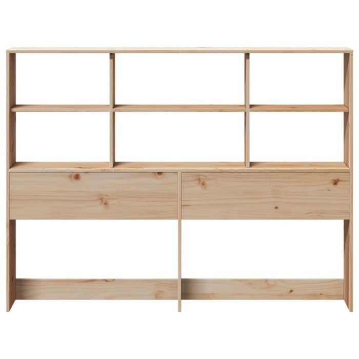 VidaXL Tête de lit avec rangement 160 cm bois massif de pin, tête de lit en bois, tête de lit avec rangement, tête de lit 855654
