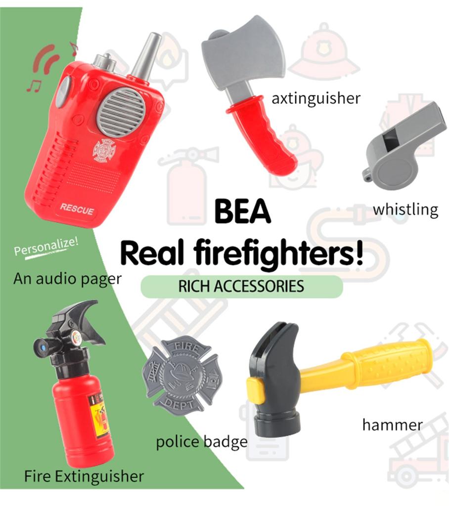 Набор для ролевых игр «Пожарный», игрушки «Пожарный», набор аксессуаров для ролевых игр, имитация пожарной дрели, игровой дом, игрушки, пакет инструментов, подарок для детей, мальчиков и девочек