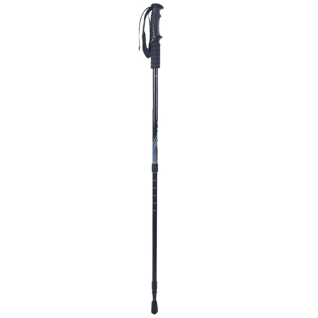 Three Sections Aluminium Alloy Damping Alpenstock Straight Handle Internal Lock Telescopic Trekking