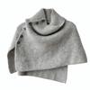 Button Knitted Shawl Warm Women Winter Shawl Simple High Neck Scarf  Autumn