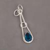 London Blue Topaz Gemstone 925 Sterling Silver Jewelry Handcrafted Pendant 1.78" PP-21-3