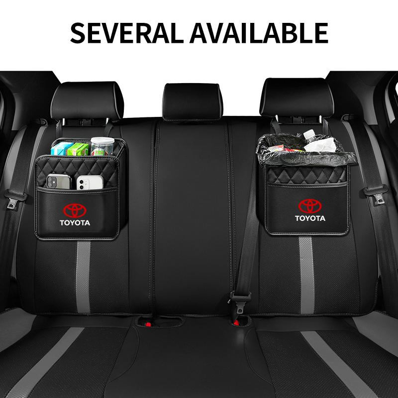 CKMY4 Car Seat Back Organizer PU Leather Backseat with Garbage Bag Car Organizer For Toyota Corolla Camry Prado Rav4 Yaris Hilux Prius
