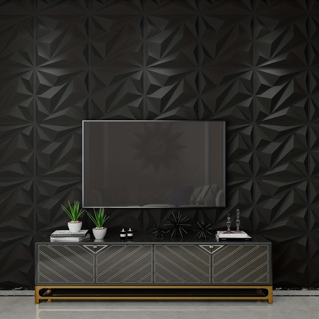 12pcs 11.8x11.8in/30x30cm 3D PVC Wall Panel for Interior Wall Decor Waterproof Moisture-Proof Easy To Clean for Kitchen Bathroom