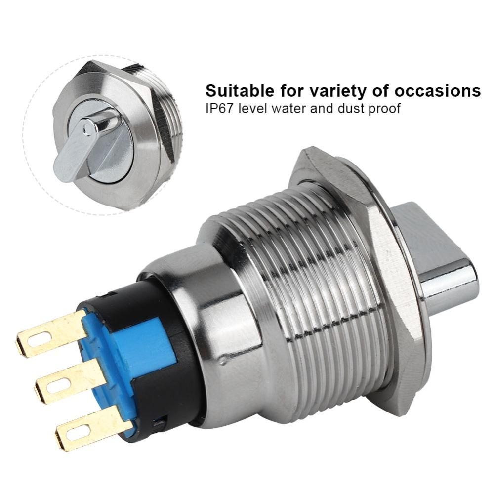 19mm Rotary Changeover Stainless Steel 3 Pin And 2 Level/6 Pin And 3 Level Selector Switch Waterproof Durable