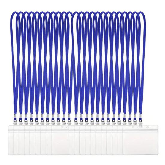 20 шт. держателей для ID-карт со шнурками Прозрачные Водонепроницаемые Запечатываемые Горизонтальные или Вертикальные Бейджи для Имен и Шнурки-ожерелья для Ношения на Шее