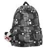 Cute Graffiti Bear Backpack Female New Trendy Junior High School High School Student Schoolbag Large Capacity Nylon Casual Backpack