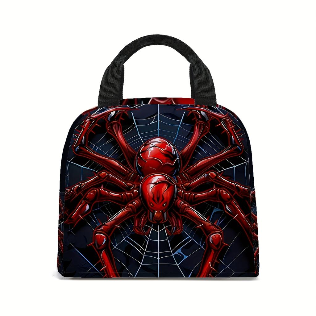 Spider Printed Lunch Bag, Insulated Tote Bag, Portable Handbag, Tote Bag Ice Bag Lunch Bag Multifunctional Lunch Bag, Insulated