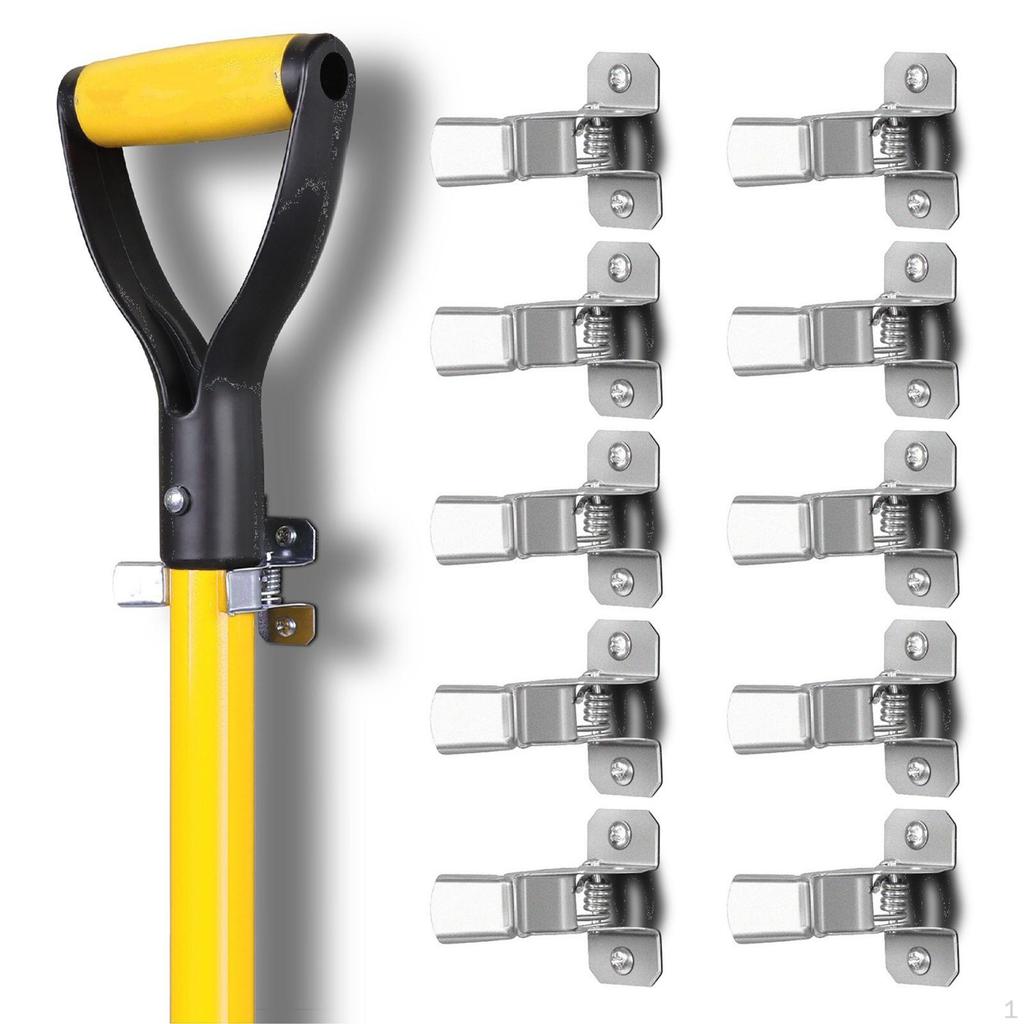 10x Shovels Holders Grip Clips Organizers Wall Mount Brooms Gripper Mops Storage Tidies