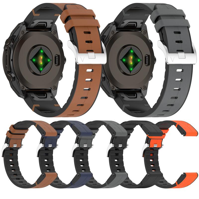 Силиконовый кожаный ремешок 22 22 26 мм для часов Garmin Fenix 8 51 47 мм E 7X 7 Pro 6X 6 Pro 5X 5 Plus Enduro 3 2 ремешок браслет